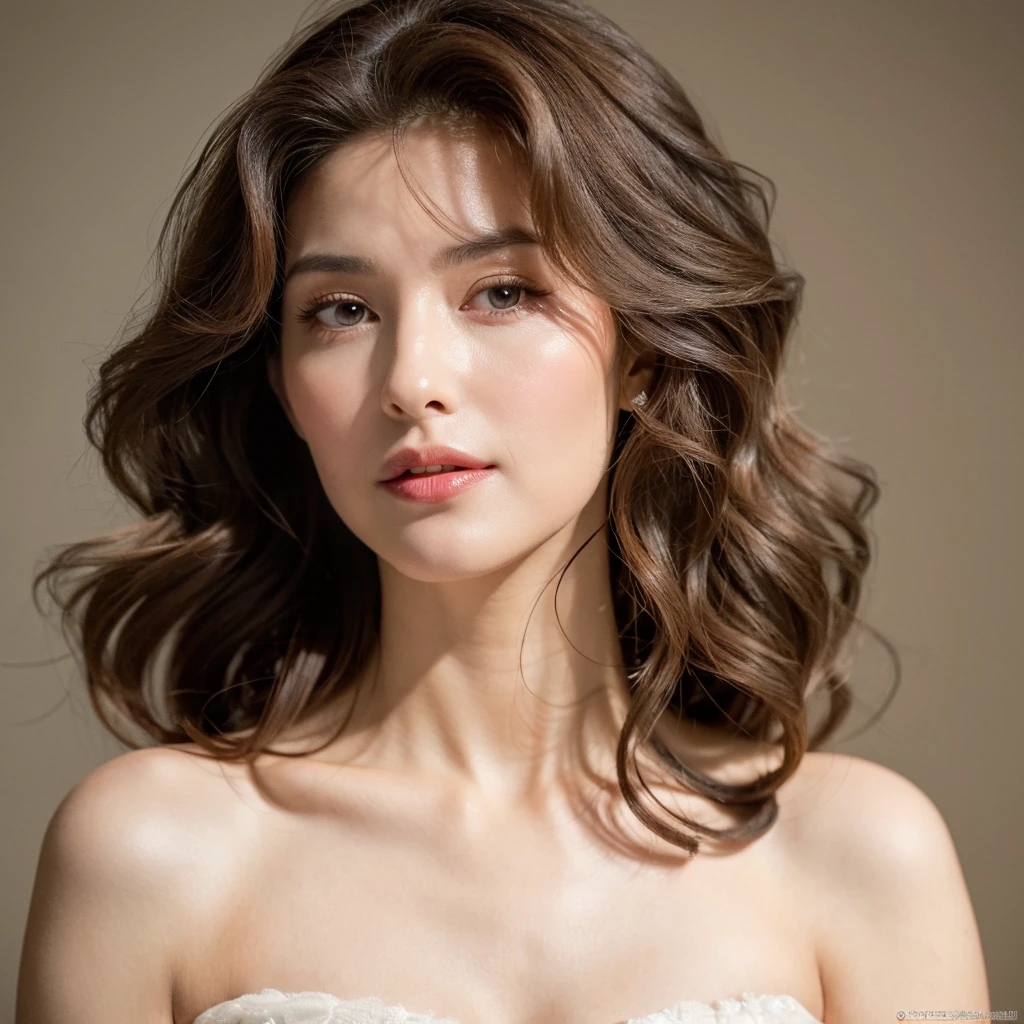 Beautiful mature woman with beautiful wavy hair and voluptuous looks, she is so stunning, Ultra-high resolution,(Realistic:1.4), ((Highest quality)), ((masterpiece)), (be familiar with),