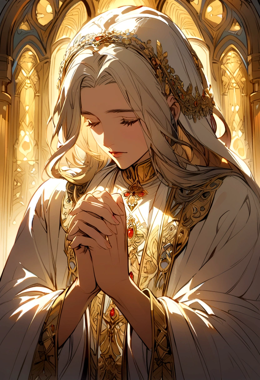 jesus christ praying golden light