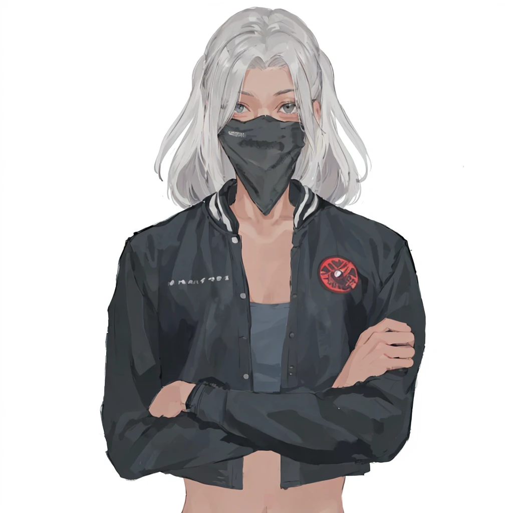 (masterpiece:1.2, best quality), (1girl, solo, upper body:1.2),flat face ,Hair: buzz cut, Clothing: oversized, distressed denim jacket with patches and pins, paired with black skinny jeans and combat boots, Hanging out in an underground music venue or street art exhibit