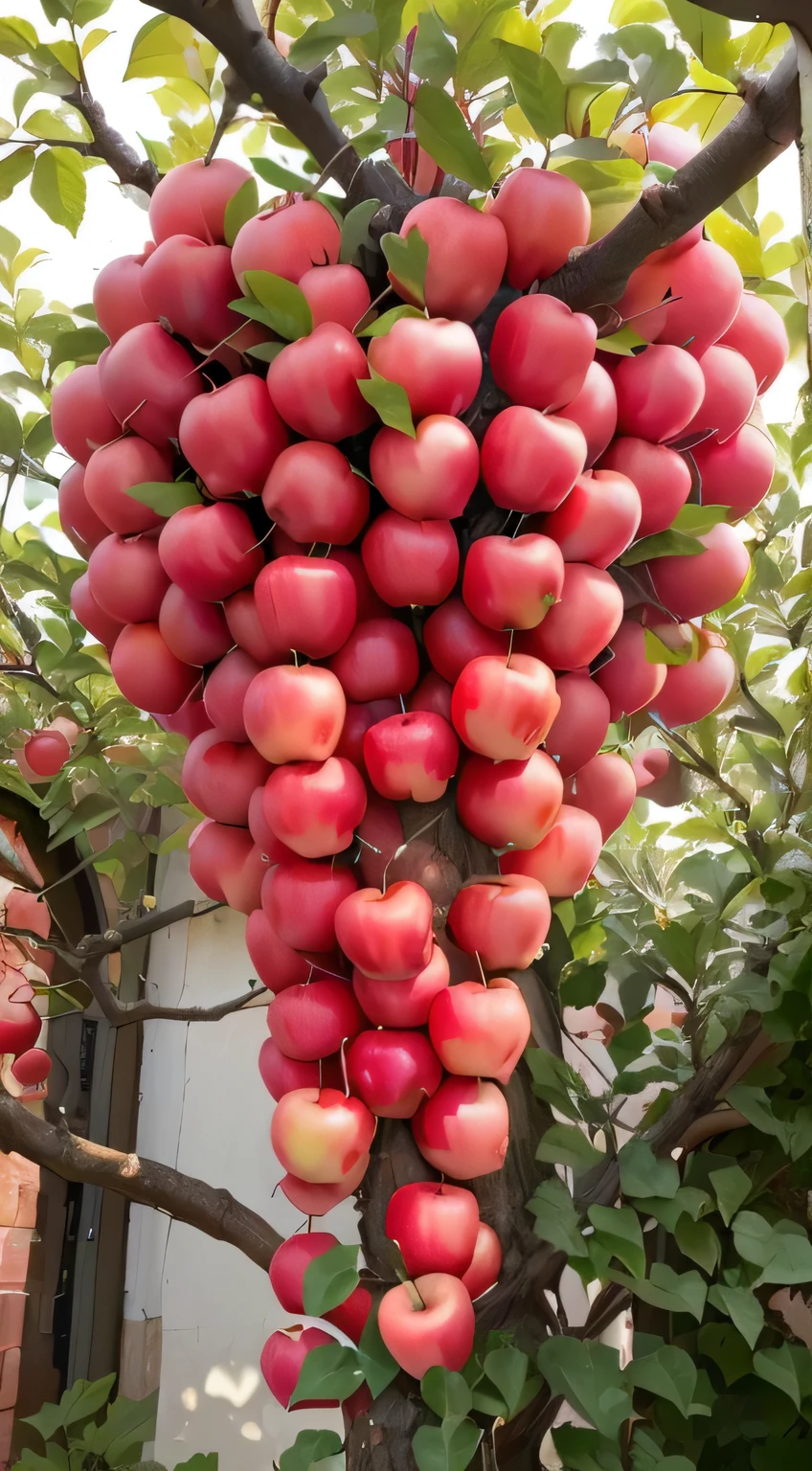 there is a bunch of Red Apples hanging from a tree, 苹Fruit trees, Red Apples, Red Apple, f2 0, 苹Fruit treess, picking apples from a tree, 4 8 0 points, 480p, Fruit trees, describe, Fresh, Idyllic and fertile land, ❤🔥🍄🌪, Elegant and high quality, Reddish color, F4, f4