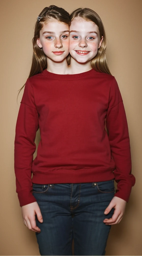 2heads, two headed girl, (one head  girl:1.5), (one head 16 year old