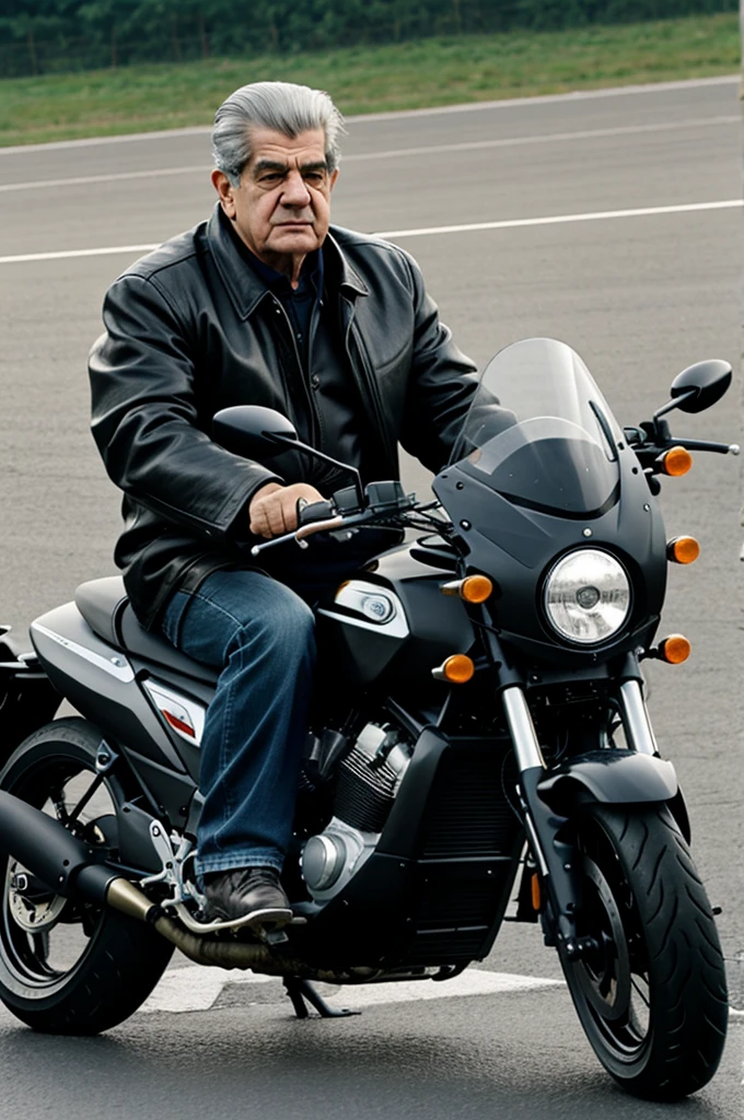 Jacques Lacan driving a motorcycle 