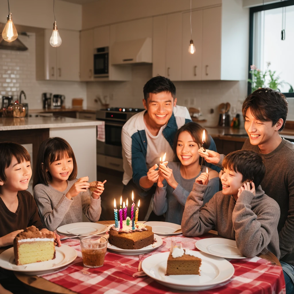 Birthday cake for several adults and children