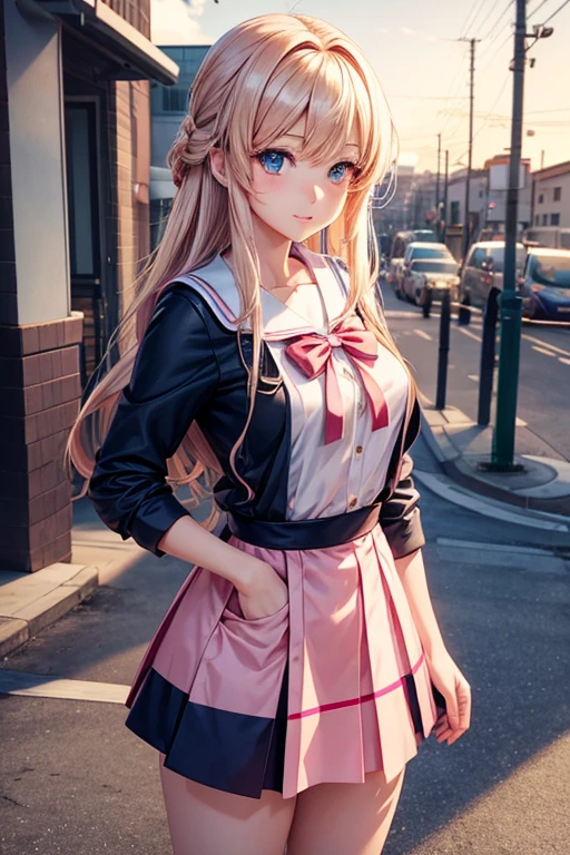 Anime girl posing for a photo., beautiful anime high school girl, a hyperrealist , hyperrealist , cute anime waifu with a nice dress, anime girl in real life, realist , seductive anime girl, as an cartoon character, attractive anime girl, uniform jk, beautiful anime girl, realist anime 3 d style, cartoon character