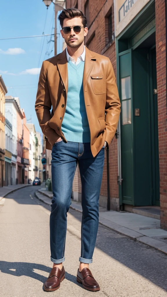 Town Casual cool man's upper body No sunglasses