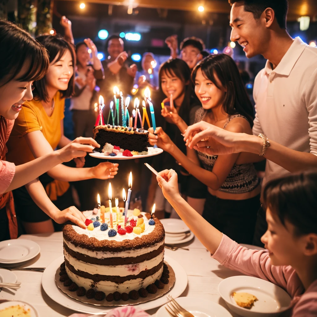 Many adults and many children celebrate birthdays birthday cake