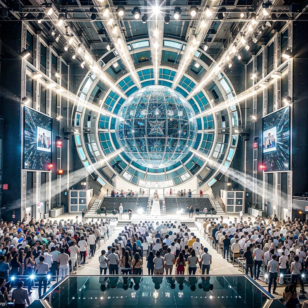 a white clothes party, people dancing, white decorations, dj set, (best quality,4k,8k,highres,masterpiece:1.2),ultra-detailed,(realistic,photorealistic,photo-realistic:1.37),HDR,UHD,studio lighting,ultra-fine painting,sharp focus,physically-based rendering,extreme detail description,professional,vivid colors,bokeh,photography