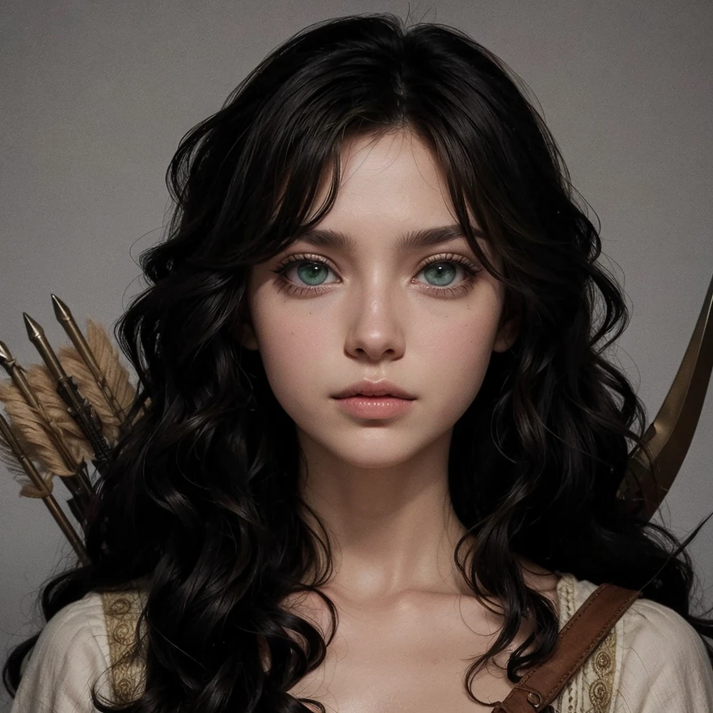 Lighter green eyes, a sword in the back 