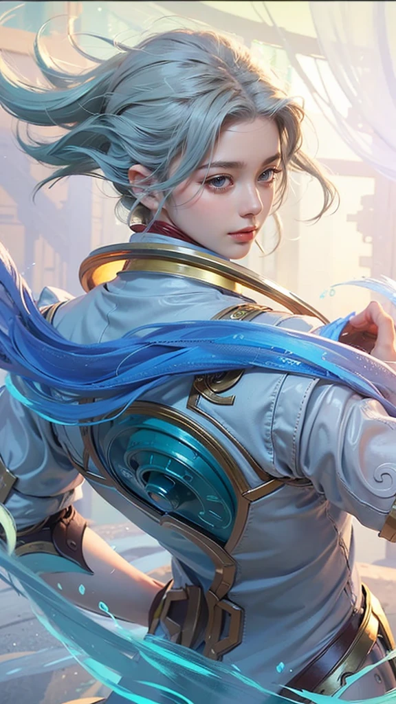 a close up of a girl(vexana) , green hair , big booobs , shadowbringers cinematic, 4 k detail fantasy, a beautiful fantasy empress, game cg, xianxia fantasy, xianxia hero, 2. 5 d cgi anime fantasy artwork, cinematic goddess close shot, ruan jia and artgerm, wow 4 k detail fantasy, hyperdetailed fantasy character
