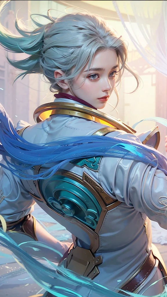 a close up of a girl(vexana) , green hair , big booobs , shadowbringers cinematic, 4 k detail fantasy, a beautiful fantasy empress, game cg, xianxia fantasy, xianxia hero, 2. 5 d cgi anime fantasy artwork, cinematic goddess close shot, ruan jia and artgerm, wow 4 k detail fantasy, hyperdetailed fantasy character