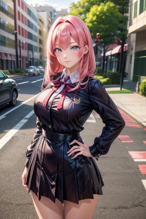 Anime girl posing for a photo., beautiful anime high school girl, a hyperrealist , hyperrealist , cute anime waifu with a nice dress, anime girl in real life, realist , seductive anime girl, as an cartoon character, attractive anime girl, uniform jk, beautiful anime girl, realist anime 3 d style, cartoon character