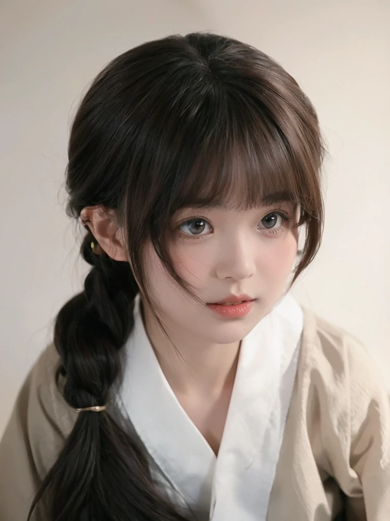 Little Chiyo bangs,Natural and beautiful bangs,Background solid color