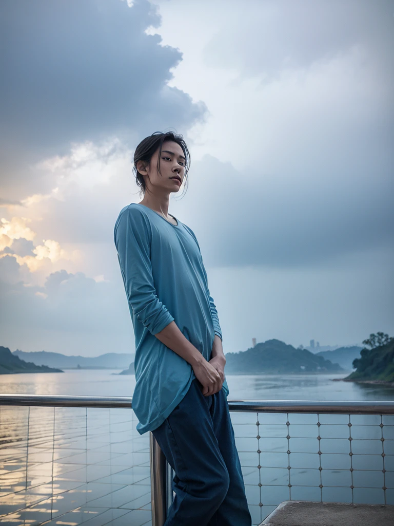 Sky blue waiting for misty rain
