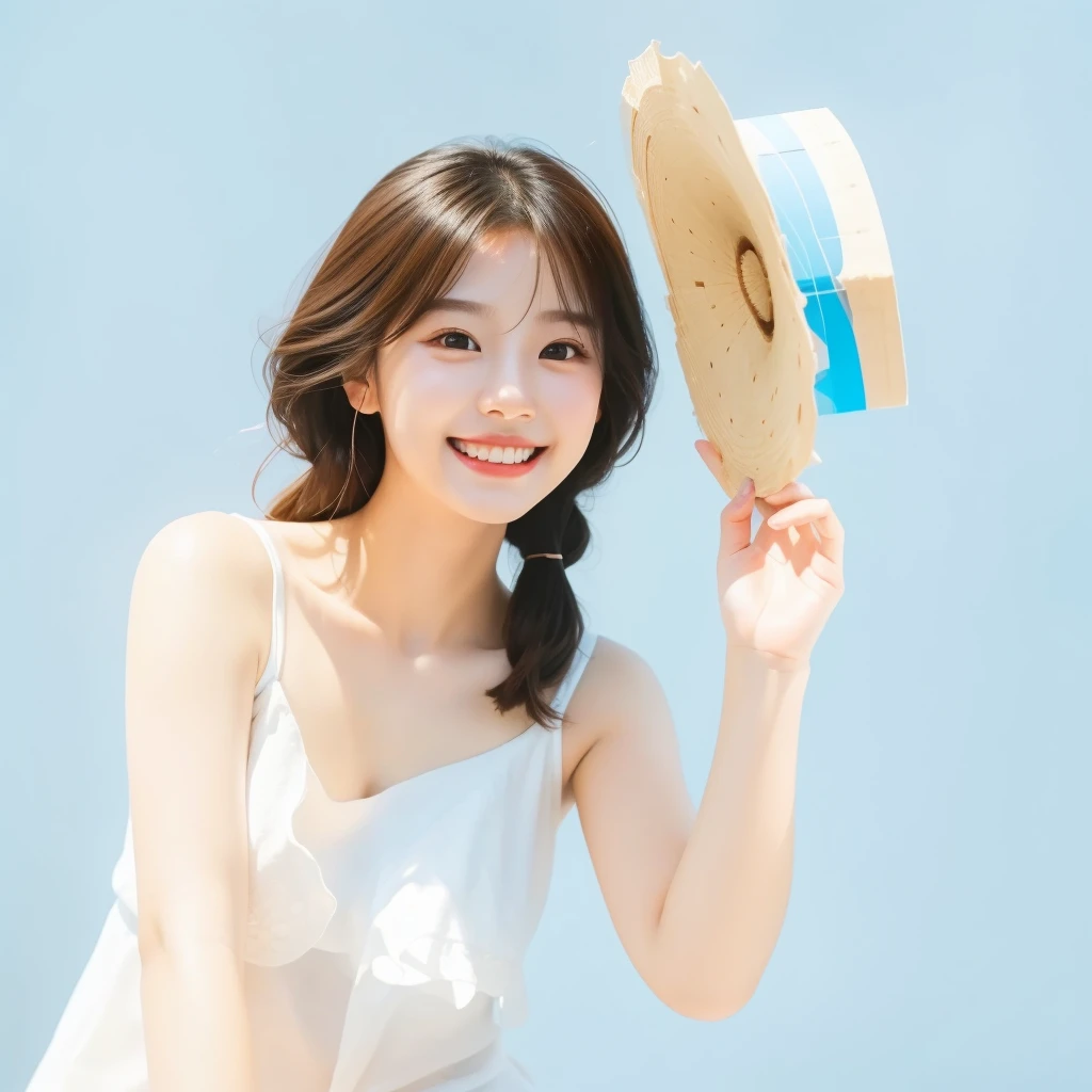 masterpiece, best quality, (Extremely detailed CG unity 8k wallpaper), (best quality), (Best Illustration Award), (The best shadow), Smile,happy,Smile,absurd, Realistic lighting, (abyss), Beautiful and delicate light, Leng Jun,teenager,Light and shadow texture,astigmatism,Background with light clouds