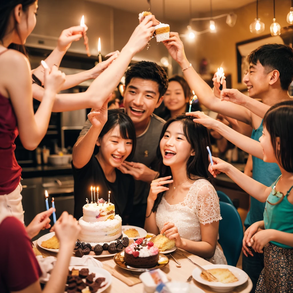 Many adults and many children celebrate birthdays birthday cake