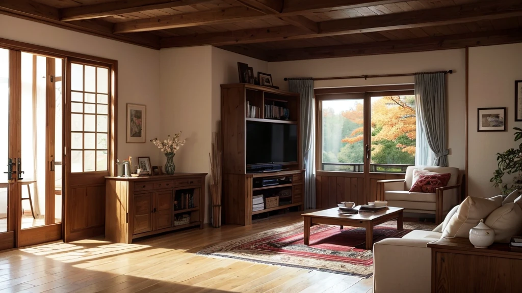 no humans,scenery,western style,living room,high ceilings,a sense of liberation,indoors,pillow,fireplace,window,tree,fire,table,plant,bed,wooden floor,couch,day,food,potted plant,book,cup,cherry blossoms,cushion,rug,artist name,chair,blanket,sunlight,leaf,bedroom,nature,book stack,chopsticks,carpet,plate,tatami,campfire,bottle,recording,bag,lamp,bowl,candle,box,curtains,living room,health bar,user interface,forest,autumn leaves,newspaper,futon,on floor,brick wall,flame,viewfinder,sliding doors,light rays,pot,lying,glass,stove,tissue box,railing,mug,cabinet,tray,picture frame,painting (object),room,phone,clock,drinking glass,vase,picture (object),interior,wood,kitchen,basket,floor,on bed,steam,autumn,shadow,turtle,zabuton,fruit,wall,flower,teapot,burning,coffee cup,television,sunbeam,bonsai,smoke,fish,coffee table,architecture,running bond,