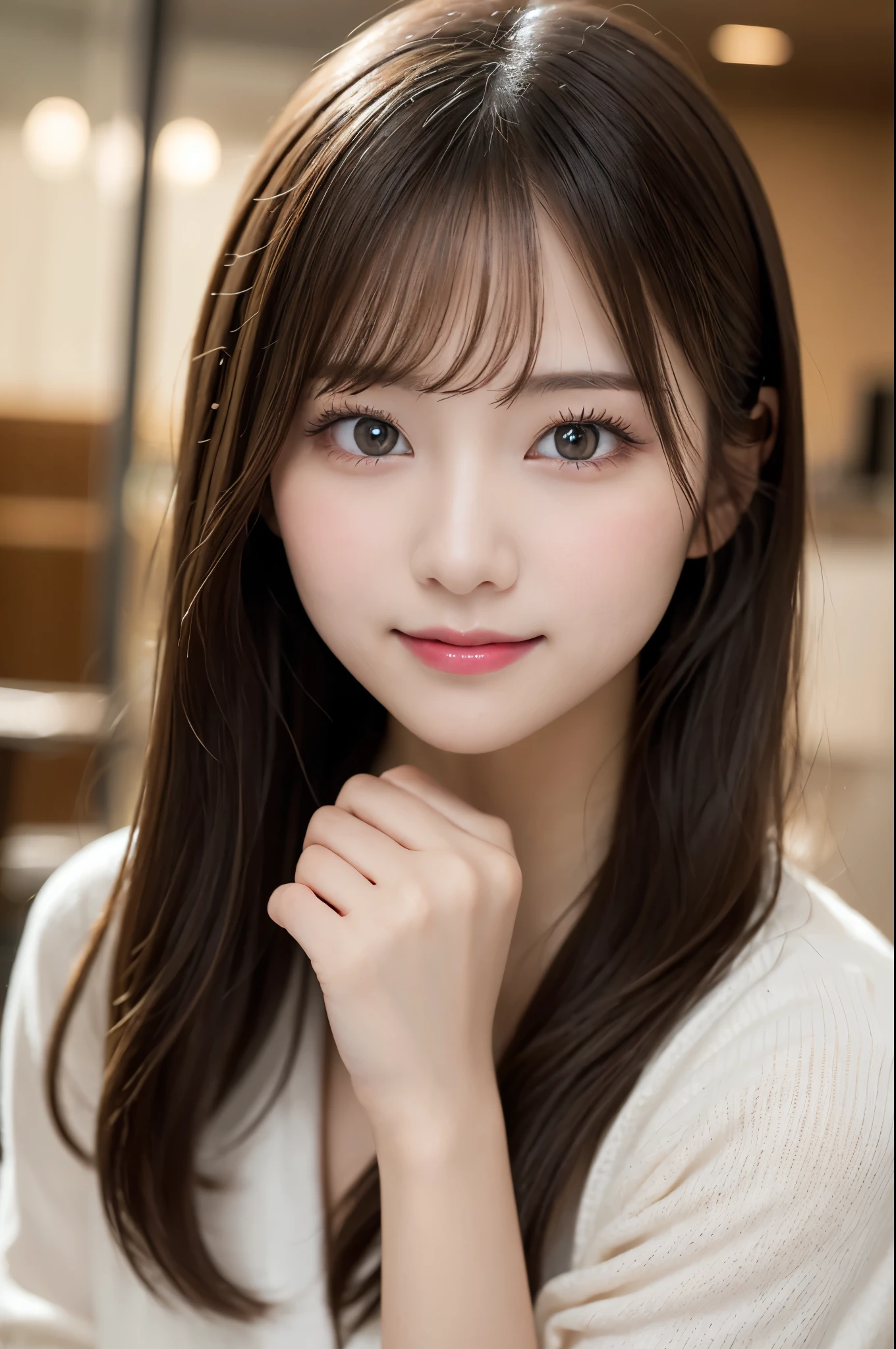 Tabletop, Highest quality, shape, Very detailed, finely, High resolution, 8k wallpaper, 完璧なダイナミックな構shape, Beautiful and exquisite,ランダムなcute髪,,Natural color lip, Bold sexy pose,smile、20-year-old girl、cute、Always blur the background,Perfect and beautiful face,Slim face and figure,Big eyes、Putting on gal makeup,Small face,Blurred Background,Elegant feminine face、smile、Actual Photos、Change pose randomly、Randomly change the shooting angle and position、Summer fashion for women
