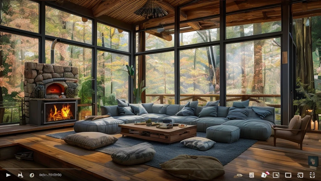 no humans,scenery,western style,living room,high ceilings,a sense of liberation,indoors,pillow,fireplace,window,tree,fire,table,plant,bed,wooden floor,couch,day,food,potted plant,book,cup,cherry blossoms,cushion,rug,artist name,chair,blanket,sunlight,leaf,bedroom,nature,book stack,chopsticks,carpet,plate,tatami,campfire,bottle,recording,bag,lamp,bowl,candle,box,curtains,living room,health bar,user interface,forest,autumn leaves,newspaper,futon,on floor,brick wall,flame,viewfinder,sliding doors,light rays,pot,lying,glass,stove,tissue box,railing,mug,cabinet,tray,picture frame,painting (object),room,phone,clock,drinking glass,vase,picture (object),interior,wood,kitchen,basket,floor,on bed,steam,autumn,shadow,turtle,zabuton,fruit,wall,flower,teapot,burning,coffee cup,television,sunbeam,bonsai,smoke,fish,coffee table,architecture,running bond,