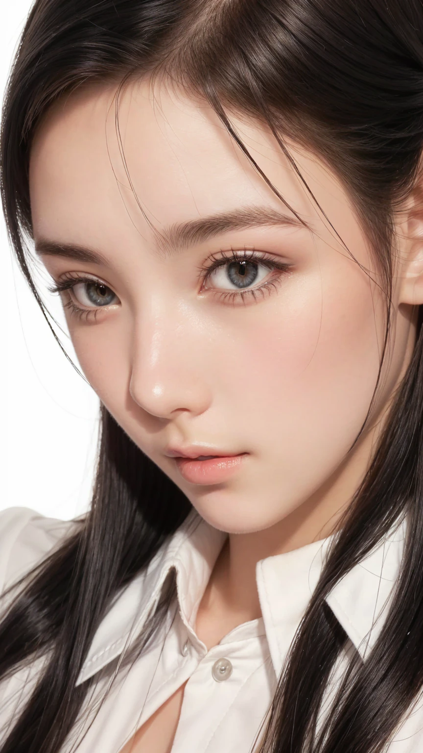 Girl face detailed, realistic,