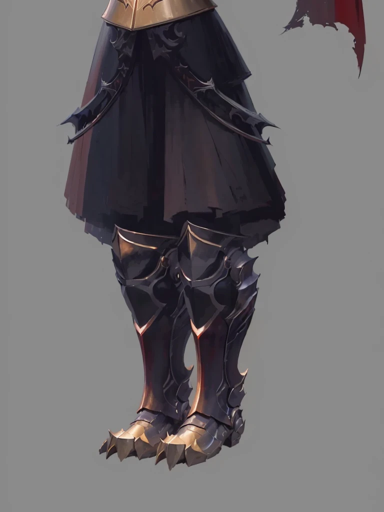 Anime character holding a sword and wearing a red cloak, Whole body concept, Full body details, detailed Whole body concept, detailed Whole body concept art, Detailed legs, Very flat shadows, Cool shadows, Whole body concept art, Sancred water style wlop, Concept art style, some curved armor, Smooth dragon legs, Dark Souls Armor Concept, Heavy shadows