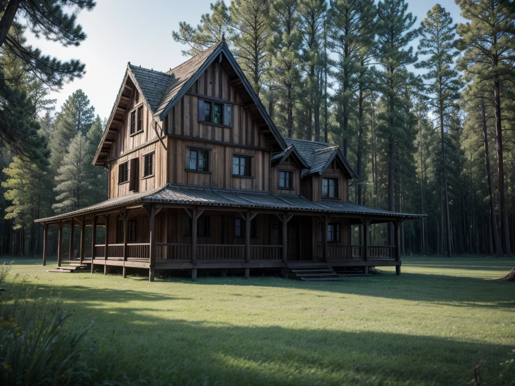 paisaje, film, Terror, natta, forst, tenebrosa, TREES, Wood house