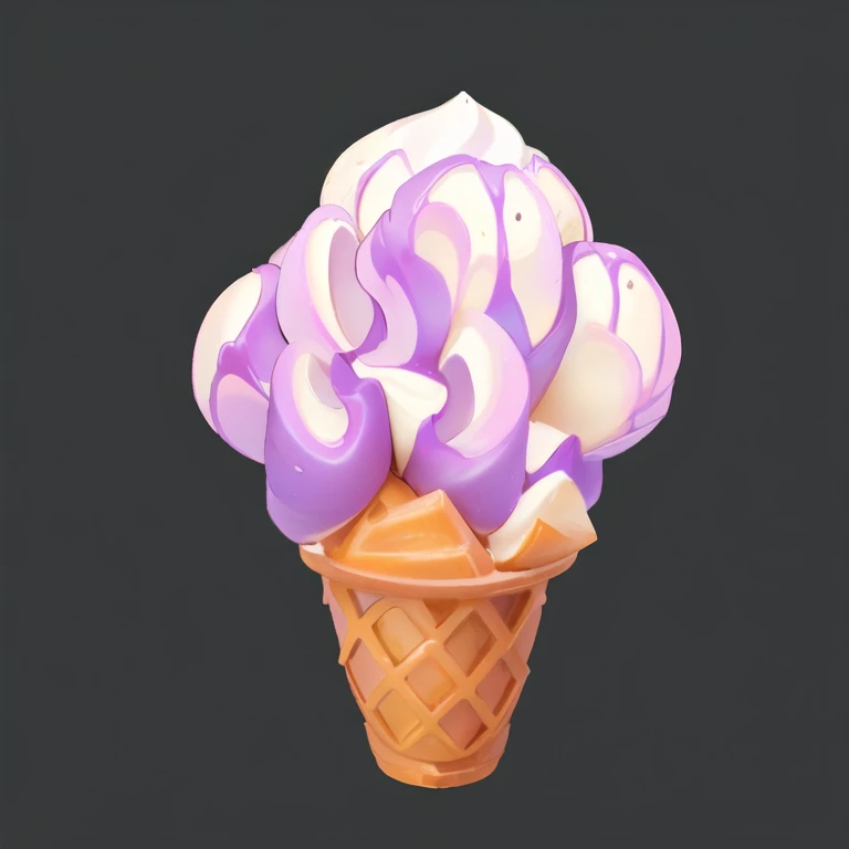 there is a chocolate and vanilla Sweet potato冰淇淋 cone with a cherry on top, Sweet potato，Sweet potato冰淇淋 cone,Sweet potato冰淇淋, Sweet potato冰淇淋 on the side, made in illustrator, cone, stylized Digital Illustration, Sweet potato冰淇淋 cones, Rendering illustration, Sweet potato冰淇淋, Digital Illustration, Sweet potato冰淇淋, Game Icon Assets, Created using Adobe Illustrator, melt, detailed Digital Illustration