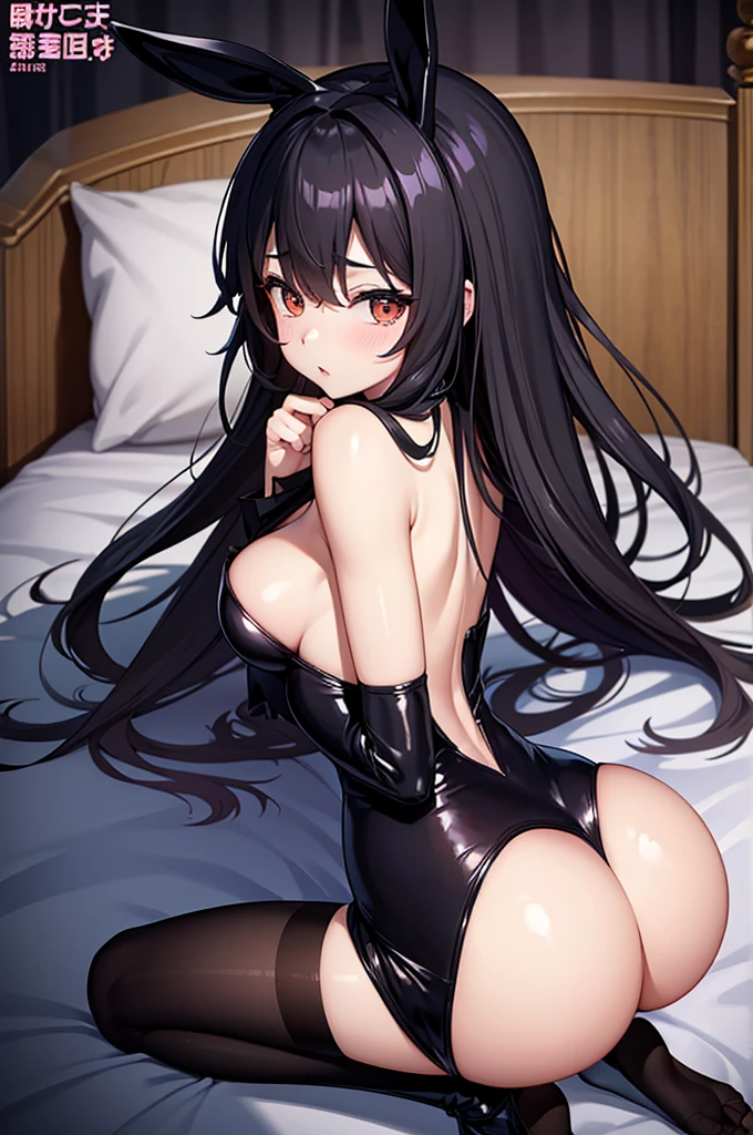 Little bunny、Perfect Anatomia、One lady、Black Costume、blackstockings、attractive ass、T-buttocks、Poor lighting、natural appearance、lovely bedroom、erotism、maximum quality、maximum quality、masseuse piece:1.3、High quality detailing、8k、