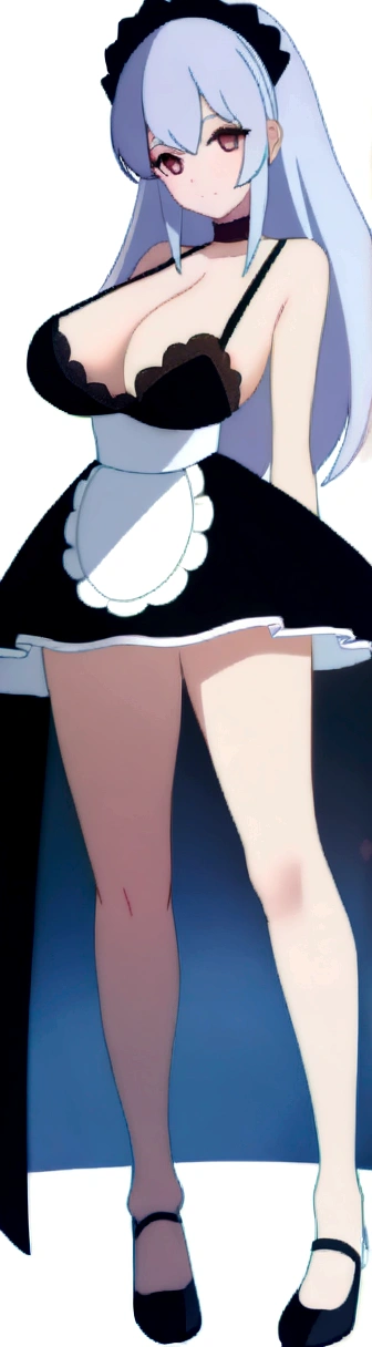 (Best Quality). (ultra detailed). (1 girl), looking at the viewer. (detailed background). Beautiful detailed eyes. delicate and beautiful face. (High saturation), BIG BREASTS, sagging breasts, (((sexy maid lingerie))), (((White socks))), (((long legs))), (((giant breasts)))