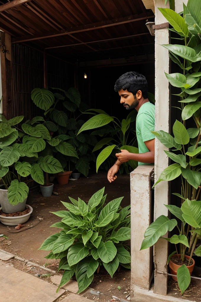 . **Image 1: Ramu Discovering the Mysterious Plant**