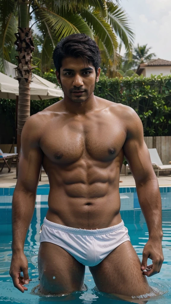 Hot Indian guy in swimming pool