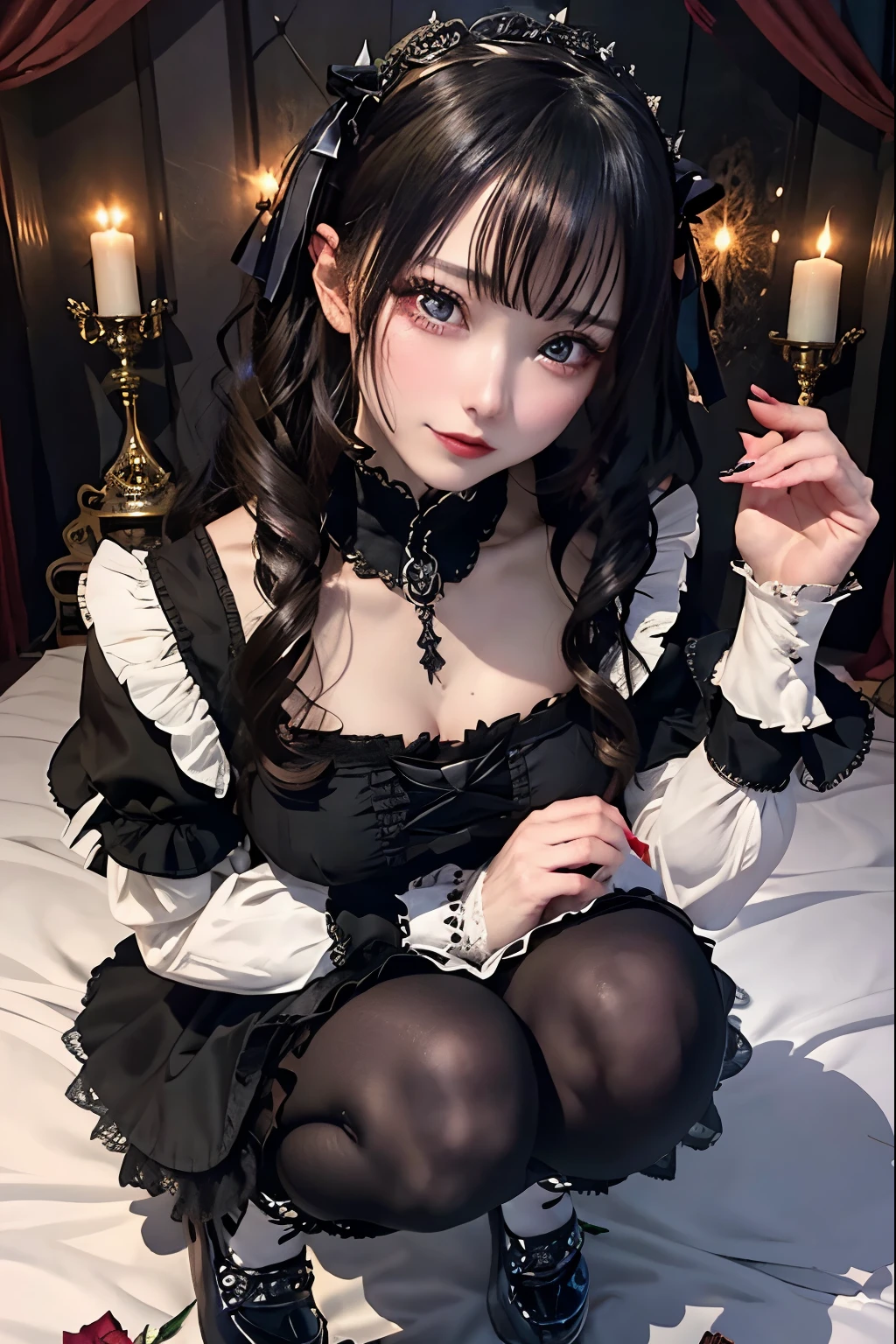 Hard Dark Gothic Makeup、Black dark eyeshadow、sad、Good skin radiance、Dark Gothicメイク、Dark smile、palace、The beauty of fragrance、24-years-old、Expression of intense sexual pleasure、Embarrassed look、Dark Gothic、Highest quality、Expression of sexual pleasure amid suffering、Drunk face、紫のMaid clotheysterious、Noble、sexy、Loving smile、Twin tail hair、Right blue eye, Left eye is red、Super tempting pose、Platform Heel Shoes、Heavy makeup、Gothic ta clothes、Silver Hair、Long Hair Straight Hair、Cute Gothic Loliress、Beautiful Face、elegant features、Attractive face、Stained glass is the background、Chest glistening with sweat、The room is dark、goth long dress、Bell Sleeves、Wizard Sleeve、Decadent look、Sexually excited expression、Glossy thighs wet with water、Thighs that are wet and shiny with oil、Background of a room full of roses、sad expression、Rose Maiden、The embroidery is pink、The dress has pink embroidery.、Thigh-high socks、Knee-high socks、Gentle expression、Dark black eyeshadow、Stained glass and rose background、thighs are a little thin、Female Duo、Female couple、dark church background、Stained glass、Black metal world、Dark Castle、Dark Room、Slender body、gothic long dress、Victorian dress、Small breasts、Hold the wine in your right hand、Hold the lantern in your left hand、pantyhose、The bed is covered with roses、Her thighs are shining with sweat、My body is wet and shiny、Lots of glitter on the thighs、sweating、My thighs are sticky from sweating、Sweat glistening on my thighs, The whole body is sweaty and shiny、I sweated a lot.、My thighs are sweaty、My thighs are wet、My thighs are shining with sweat、A lot of sweat glistening all over the body、Slender body、Put your head on the pillow、Sleeping on a bed、Beautiful legs、Sleep with your legs stretched、Lying in bed、