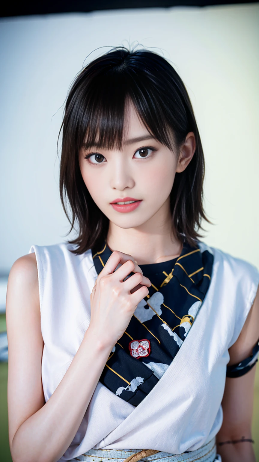 Japan adult female, , roll up style, , Photo Studio Background, Portraiture, snap shot, masterpiece, high quality, high quality, 8k, Best image quality, Cinematic,
