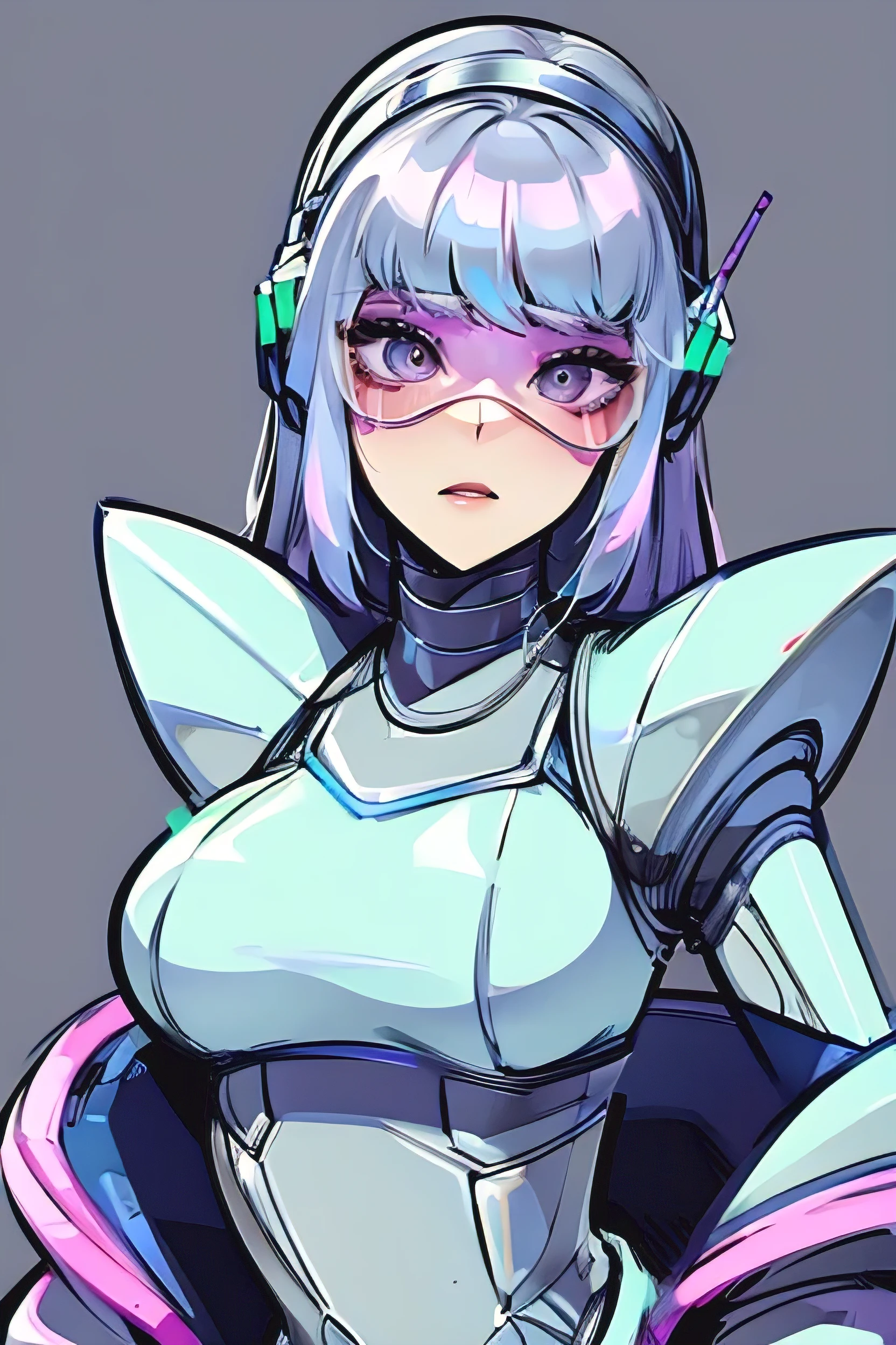 empty eyes,robotized woman,robot transformation ,big bust,Robot Joint