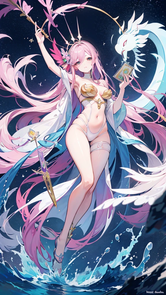 AXOR, Goddess of health,Goddess of hygiene,vivaciousness,Raised sexy,assets,Holding a snake stick,Red Transparent Sex Costume,Full body,flower frame,decorative panels, abstract art, Alphonse Mucha's (tmasterpiece, best qualityer, A high resolution: 1.4), um detalhado, Complicated Details, 4K, splash of color, line art, fibonacci, starly sky, natta, plein-air, nube, reflectors, water, magie, (Tarot cards),Cards, ((Beautiful golden crystal star)) bulidagem, Palaces, modelling, Sumeru, nube, themoon