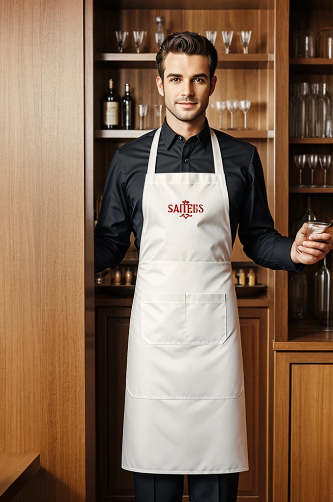 Tray waiters drinks saucers apron