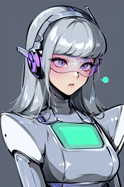 empty eyes,robotized woman,robot transformation ,big bust,Robot Joint