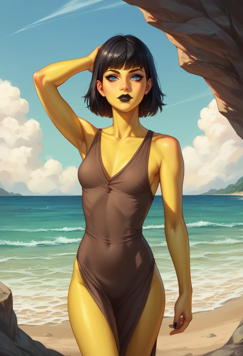 A naked woman completely naked without clothes