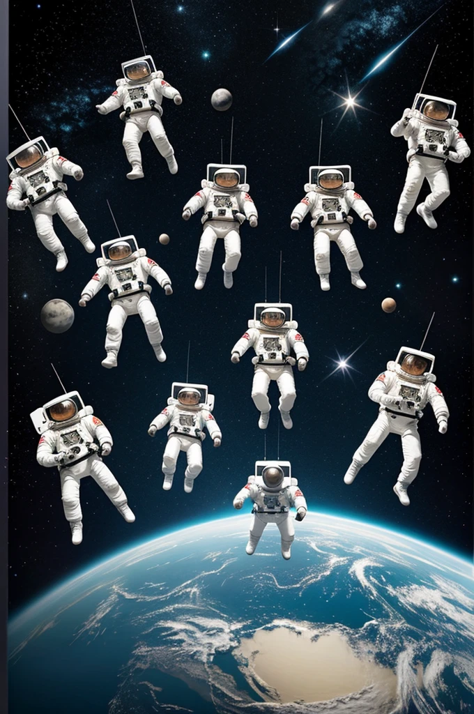 Animated astronauts for keyboard background
