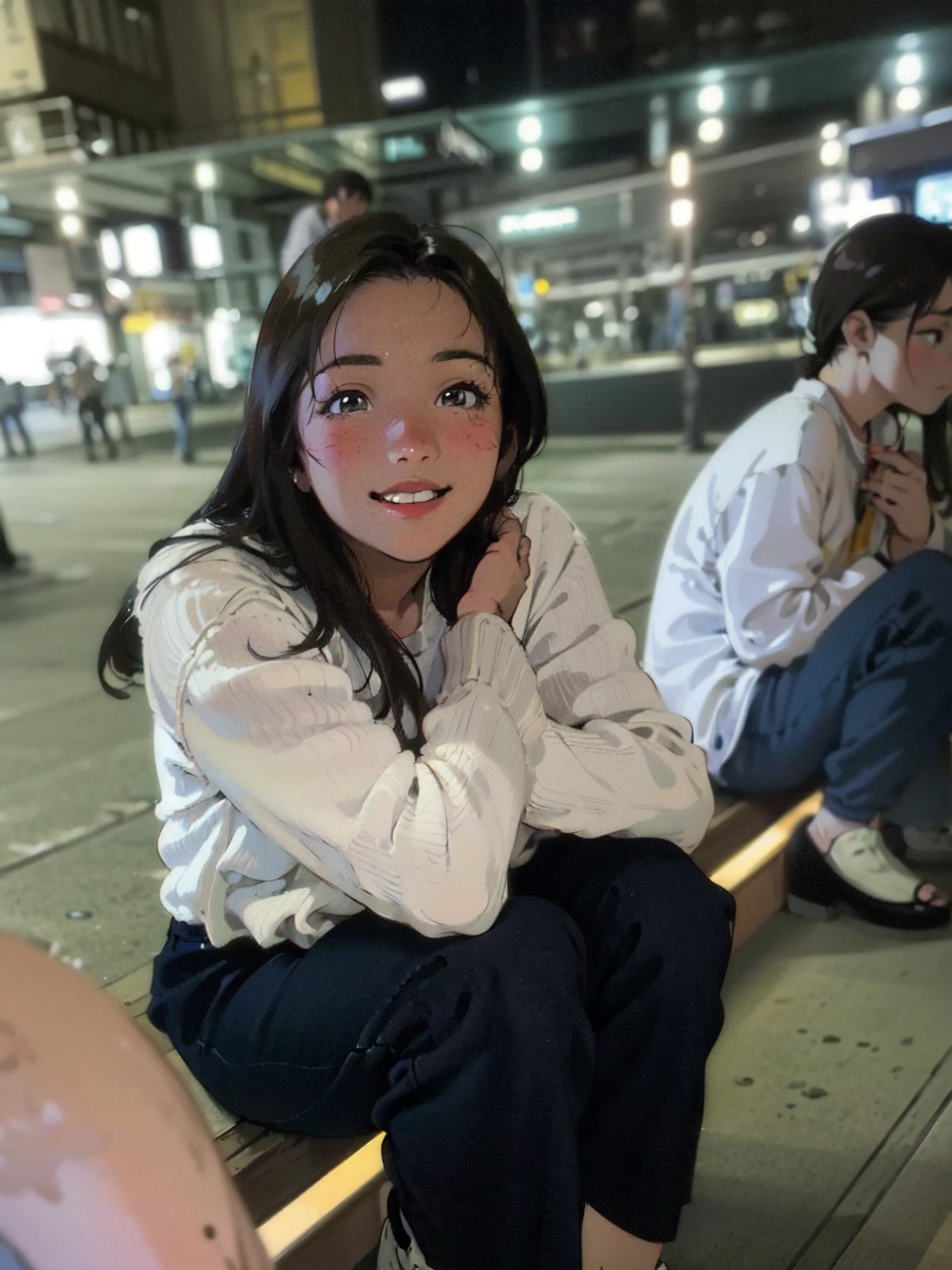 (80's, Retro), (Album cover), (masterpiece, highest quality, Intricate details), , 
girl, alone, 
City scene, City of night, Tokyo, High Fashion, 
