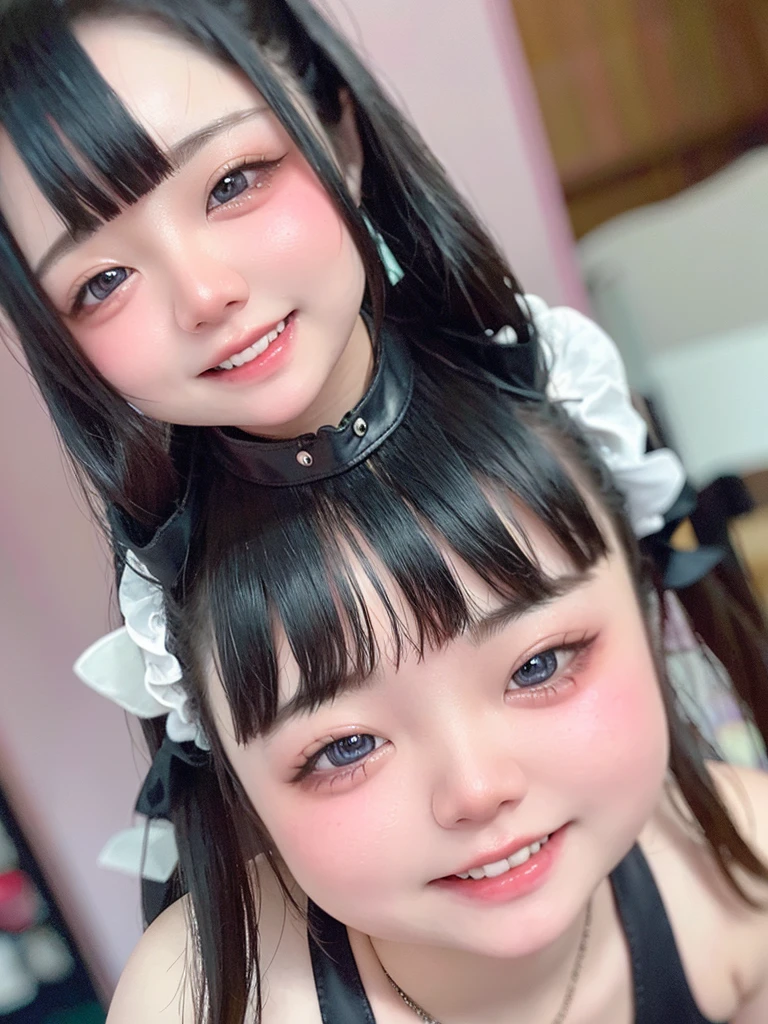 A young, chubby girl with droopy eyes and a provocative smile is staring at me.。A childlike smile。Sweat。Dynamic Lighting,Highest quality,8K,masterpiece,Ultra-high resolution,Photorealistic,RAW shooting,Ultra-Realistic Capture,Beautiful and detailed eyes。Born in 2006。