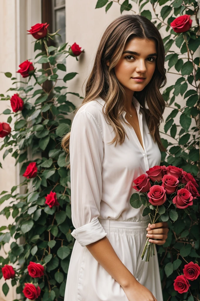 Amaia Montero with roses