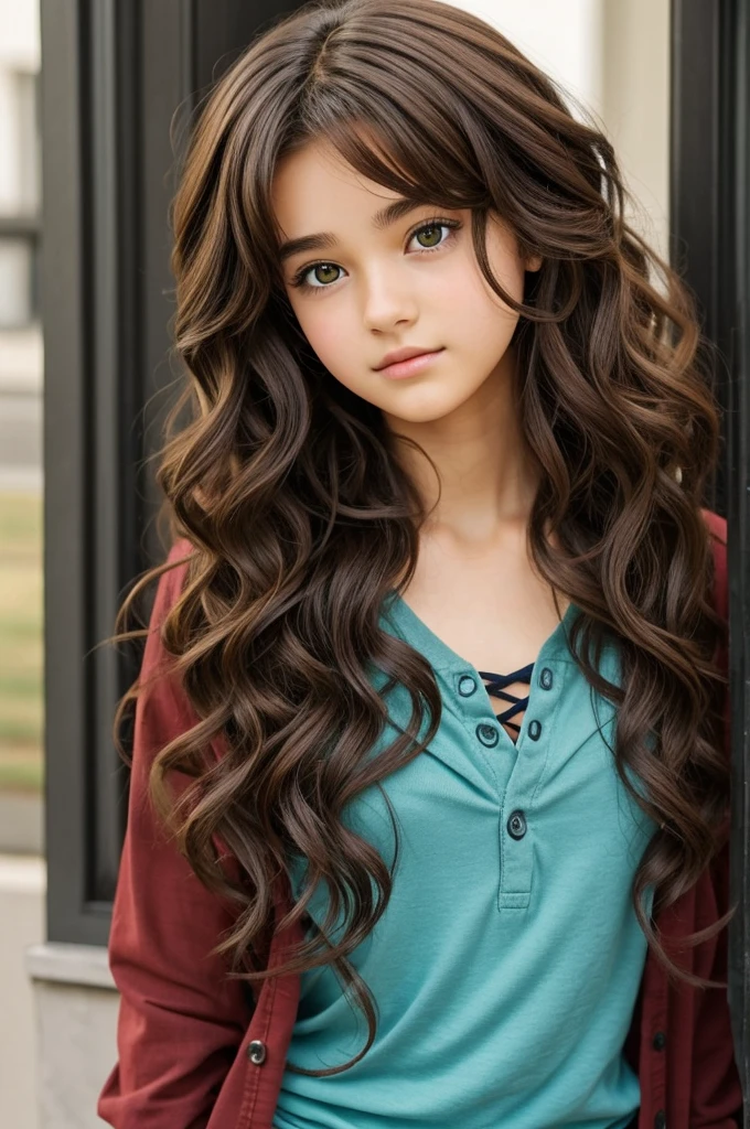 A girl with brown hair and where is a pink doll house