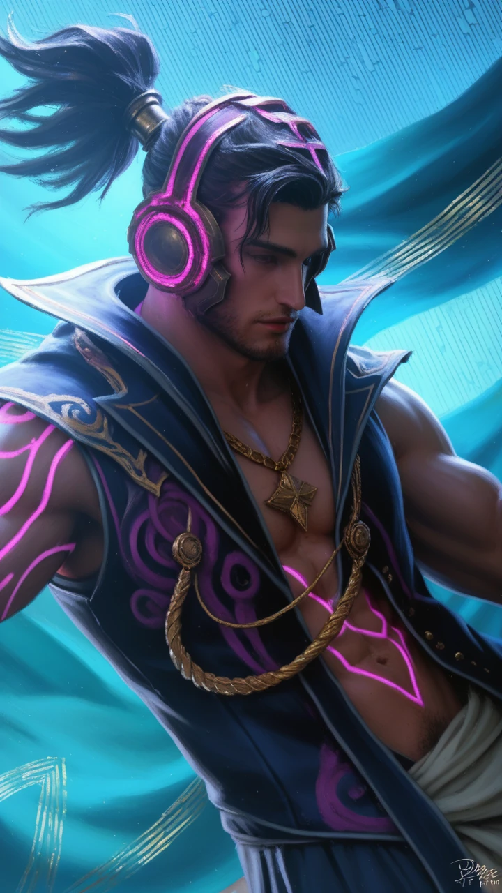 score_9, score_8_above, (1man), Artwork, best quality, high resolution, Close-up portrait, bad, Greek god, fantasy, league of legends style, beautiful figure painting, bright light, Amazing composition, front view, hdr, volumetric lighting, ultra quality, elegant, highly detailed