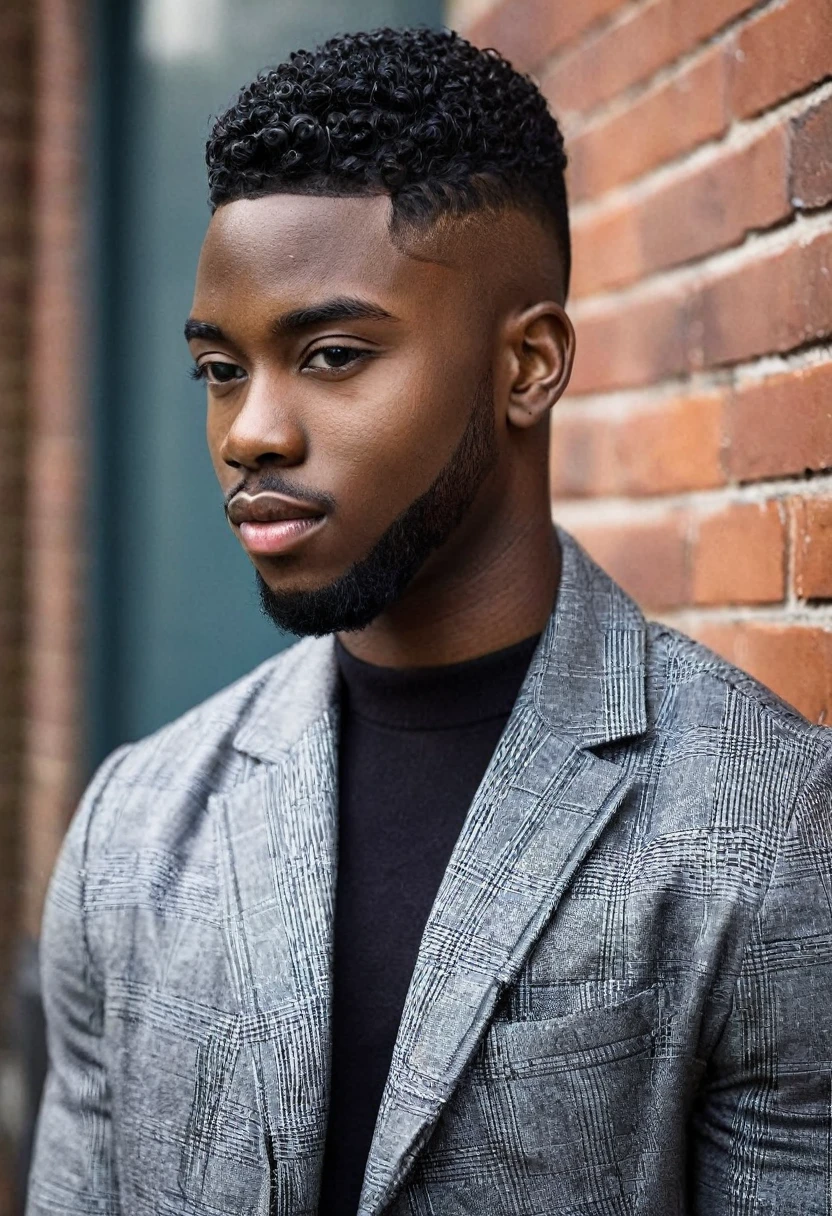 Handsome black male 25 yrs, lower fade hair cut