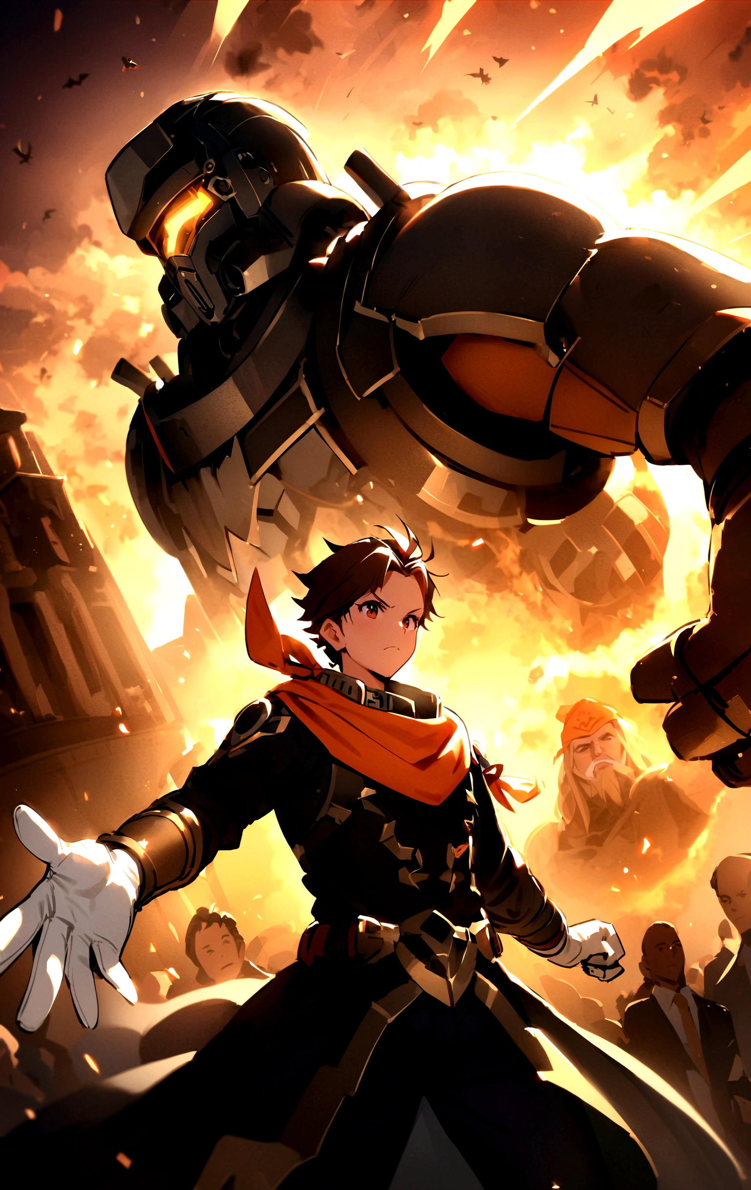 1 person、solo、Inazuma Eleven、Thunder Gate、soccer、gk、Goalkeeper、patron saint、Brown Hair、Orange Bandana、青と黄色のsoccerユニフォーム、White gloves、Deathblow、God Hand、Iron Fist of Justice G5、Demon God Great、Got Catch、