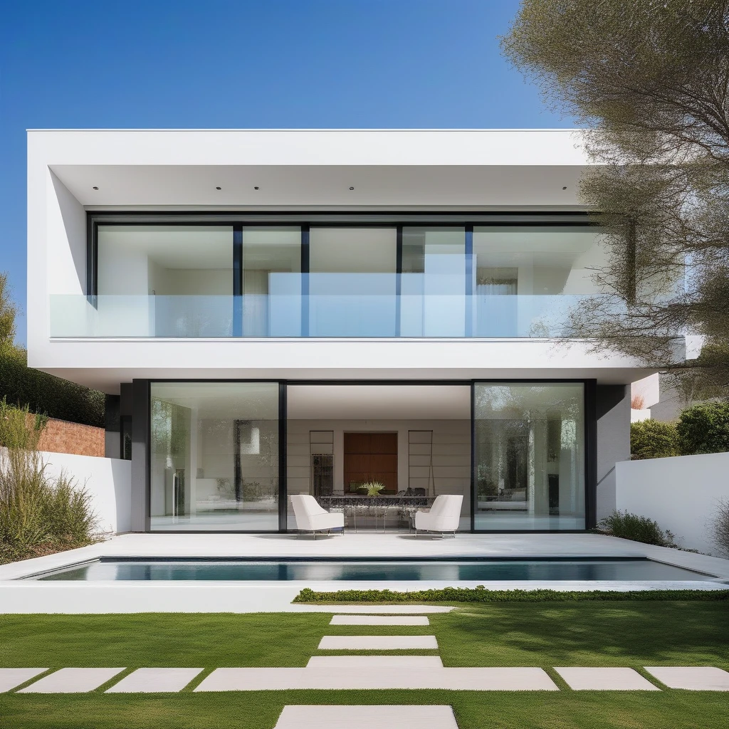 a photo of GDMEXTXL modern house exterior, photograph, photography, perfect, master quality, professional photoshoot, award winning photographer, calming symmetry, symmetrical