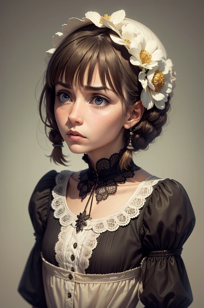 Doubtful woman looking up with a confused face