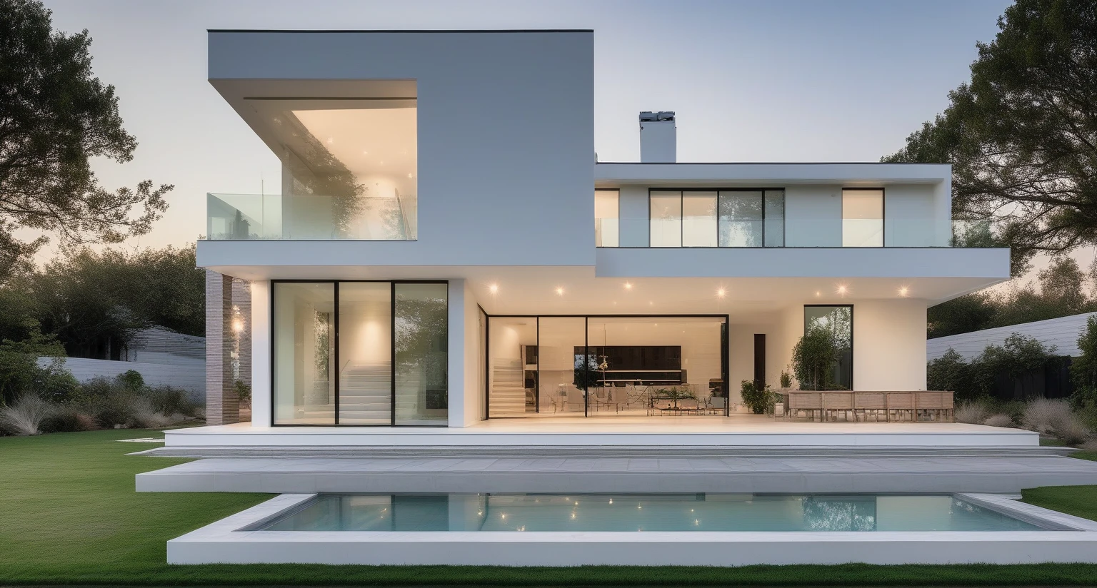 a photo of GDMEXTXL modern house exterior, photograph, photography, perfect, master quality, professional photoshoot, award winning photographer, calming symmetry, symmetrical