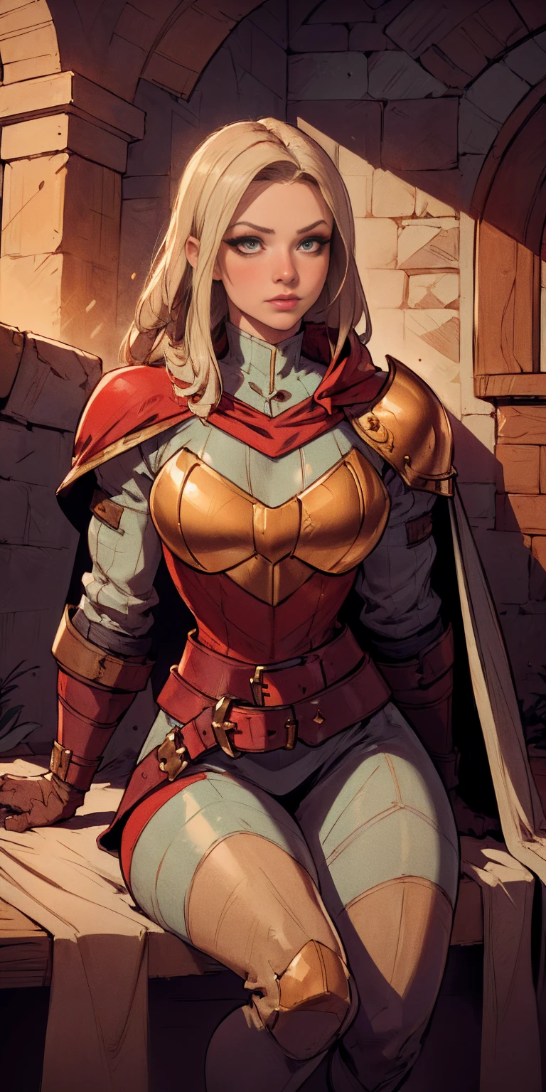 Subject:
Solo Girl
Attire:
Mask (full or partial, hiding her face)
Hood (possibly attached to the mask or separate)
Cape (flowing dramatically)
Belt (adorned or functional)
Armor (detailed and protective)
Cloak (adding mystery and grandeur)
Red Gloves/Gauntlets (adding a pop of color and emphasizing strength)
BKCrown (presumably a beautiful crown, possibly with black accents)
Setting:
Castle Interior (grand and imposing)
Throne (ornate and powerful)
Elbow Rest (emphasizing a relaxed yet authoritative pose)
Visual Style:
Masterpiece (exceptional quality)
Best Quality (highest detail and resolution)
Absurdness (a hint of the unexpected or unusual)
4K Resolution (sharp and lifelike)
Aesthetic (visually pleasing and captivating)
Detailed (intricate and richly textured)
Perfect Lighting (dramatic and evocative)