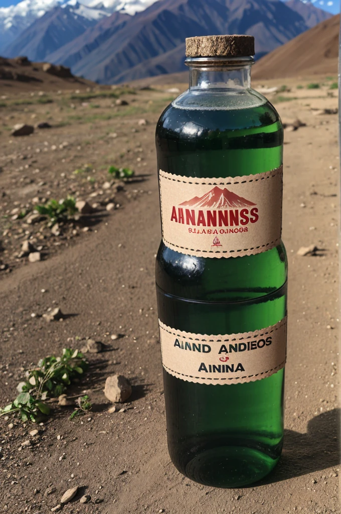 Plastic bottle with a label from the Andes